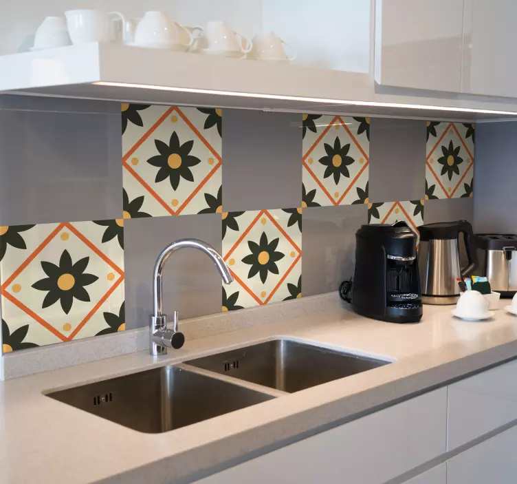 Nálepka s dlaždicami z belgického plameniaka - Tenstickers