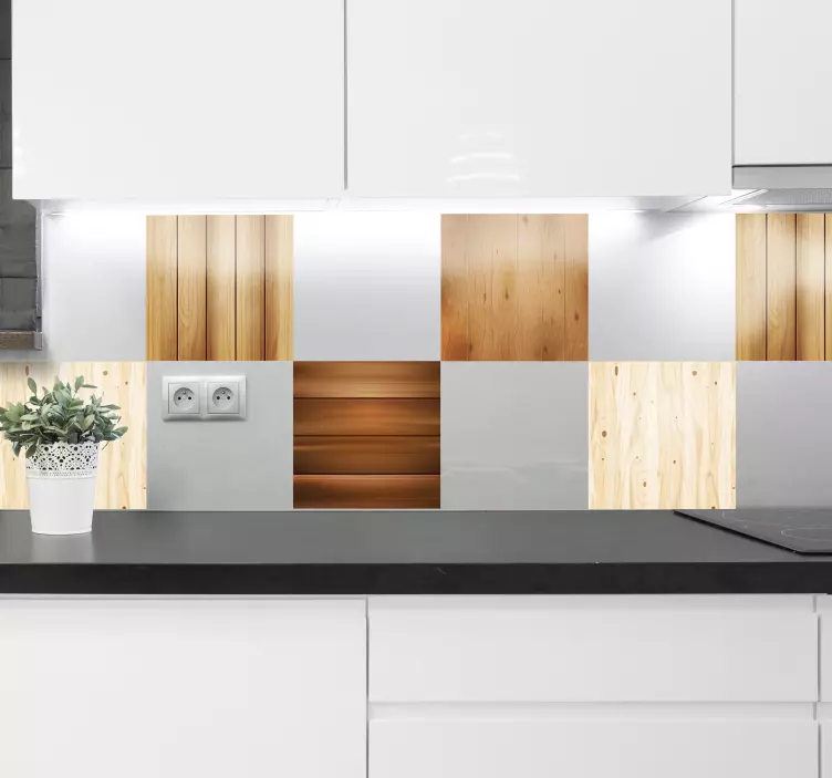 nalepky na stenu zvierata drevené obklady - Tenstickers