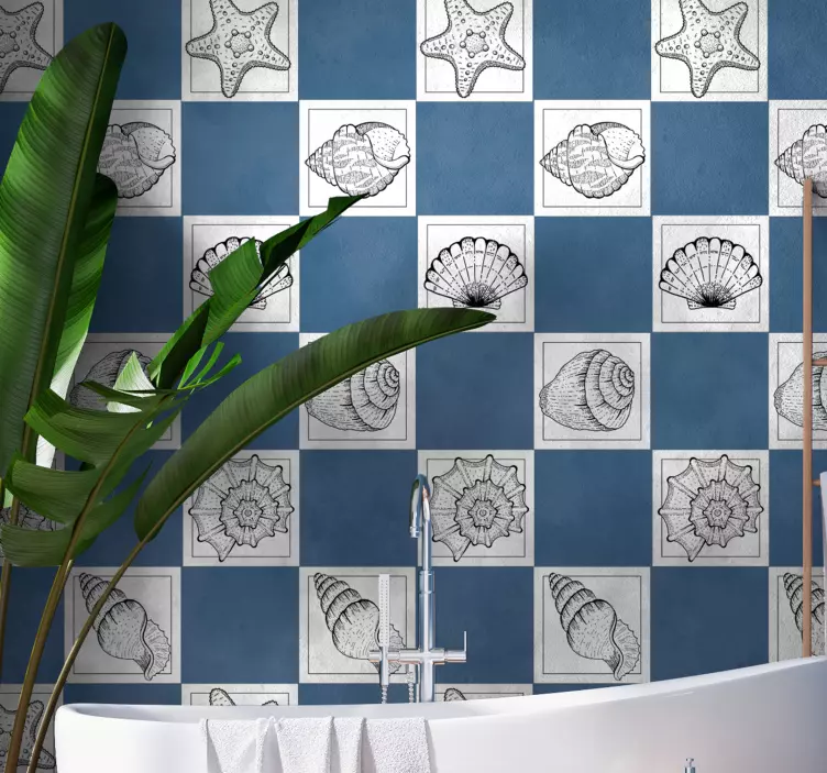 Samolepka dlaždice morského života a mušlí - Tenstickers