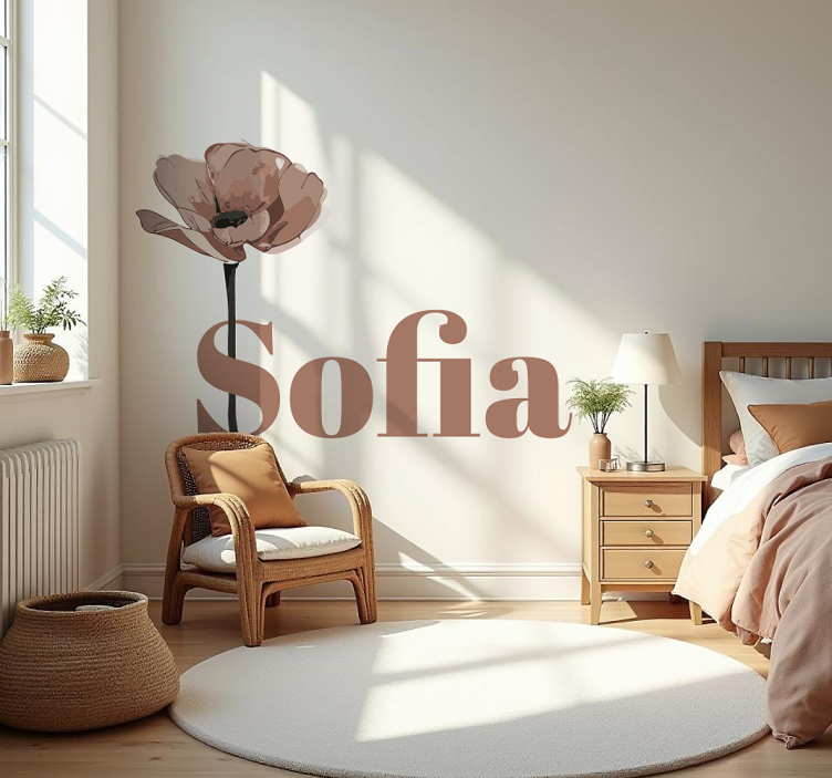 Prispôsobiteľná nálepka mocha mousse kvet - Tenstickers