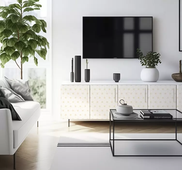 Nalepky na stenu pruhy biele a zlaté čiary - Tenstickers