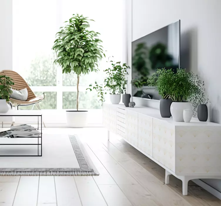 Nalepky na stenu pruhy biele art deco - Tenstickers