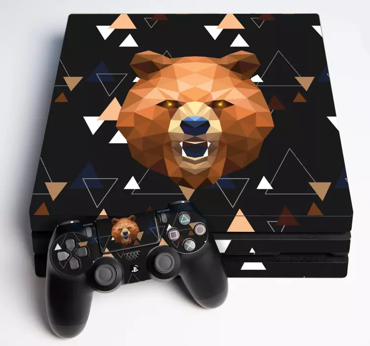 Samolepky geometrického medvedíka ps4 - Tenstickers