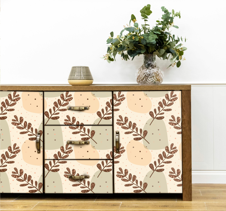 Rastlinná nálepka estetické pastelové farby - Tenstickers