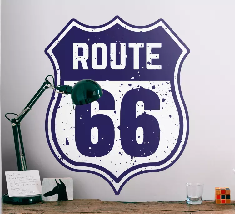 Vintage vinylová nálepka route 66 - Tenstickers