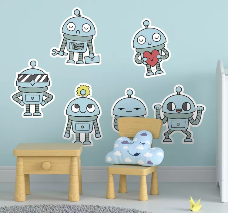 Nálepka s robotmi pre detskú izbu - Tenstickers