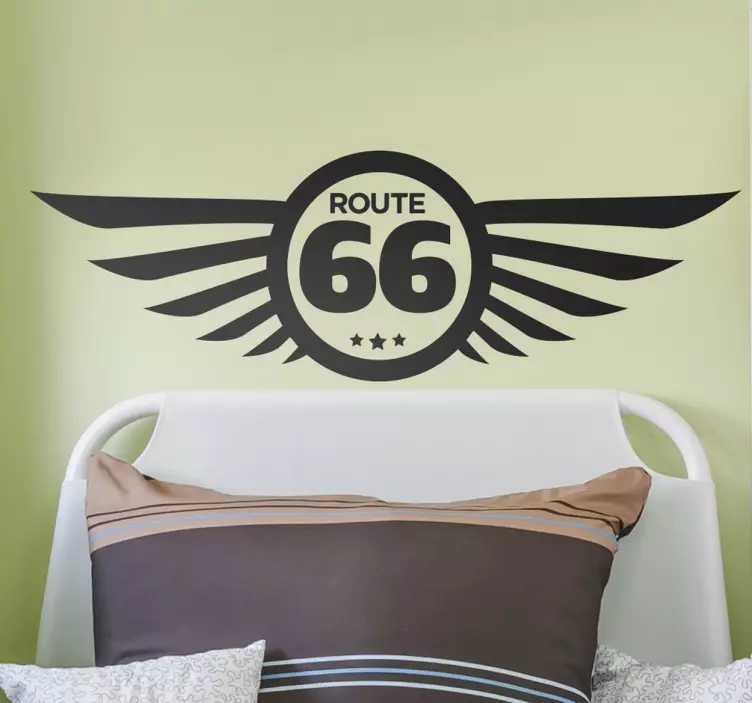 Cool route 66 logo - dekoratívna vinylová nálepka do auta - Tenstickers