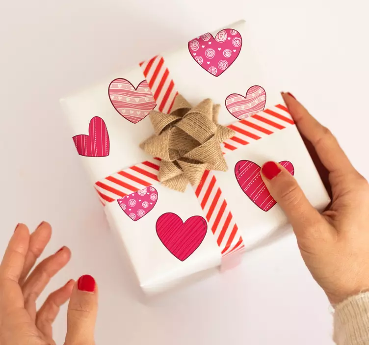 Nálepka s rôznymi valentínskymi srdiečkami - Tenstickers