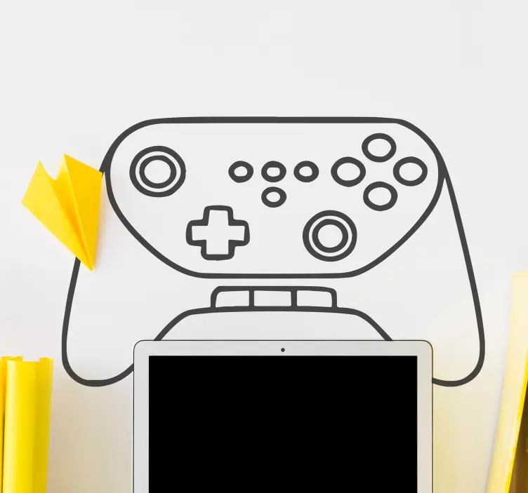 Ručne nakreslený náčrt joysticku playstation - Tenstickers