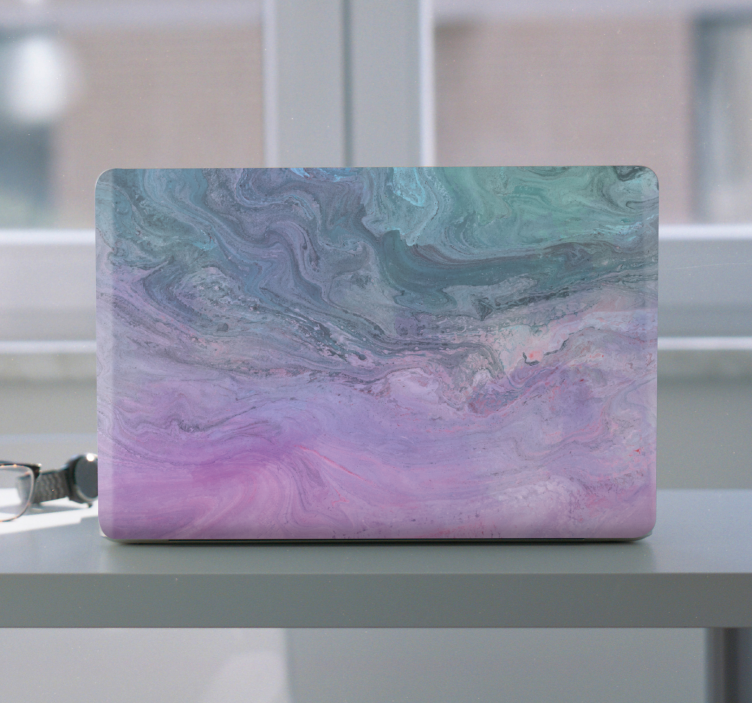 Ružová a svetlo modrá tekutá pokožka notebooku - Tenstickers