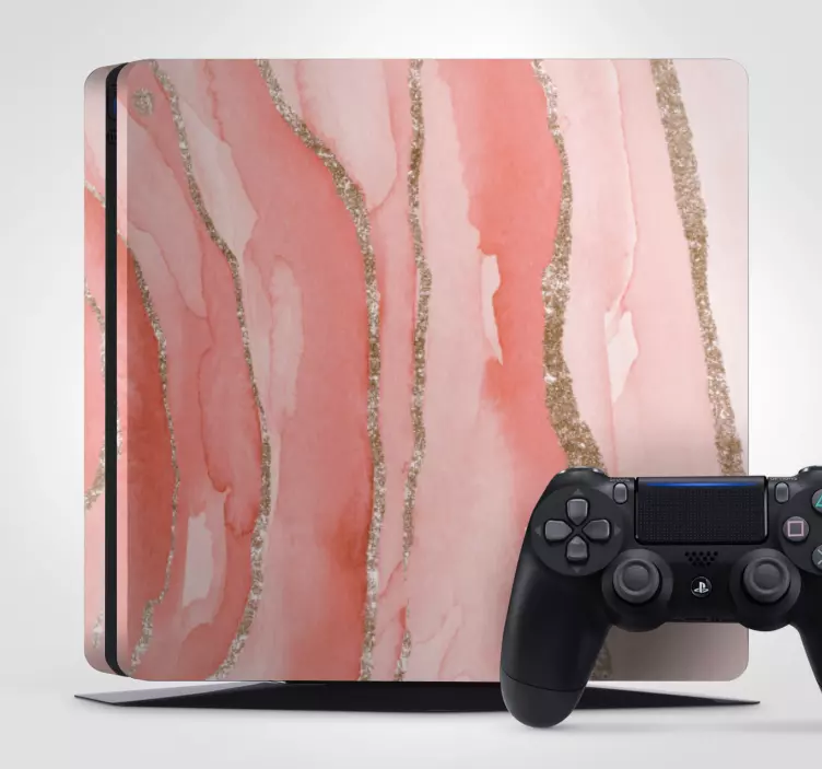 Ružový trblietavý mramor ps4 vinylový obtisk - Tenstickers