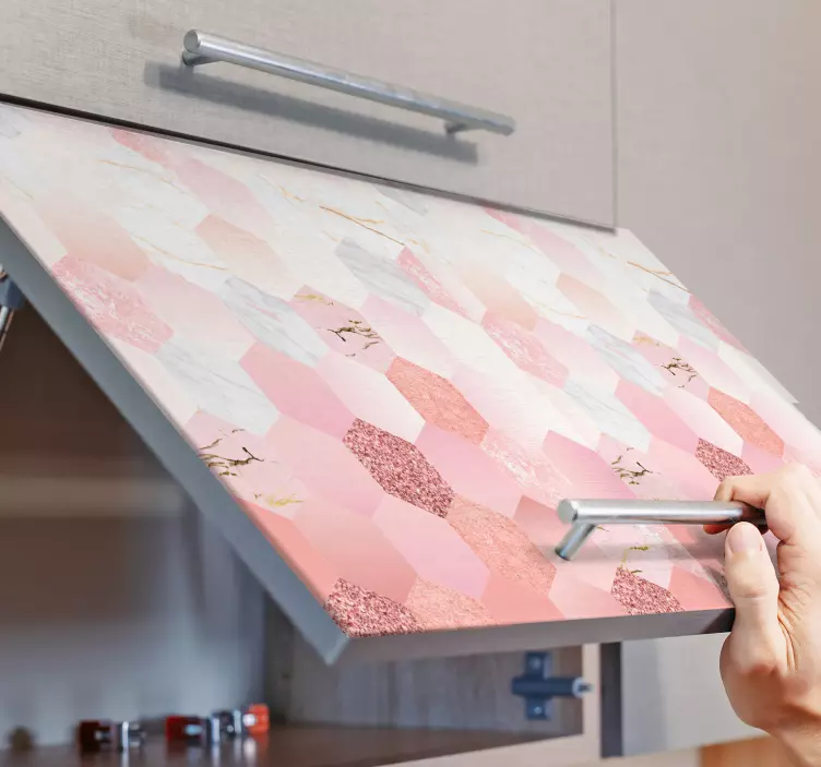 Ružový mramor na nálepku na nábytok - Tenstickers