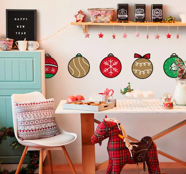 Sada vianočných ozdôb na kreslenie vianočných nálepiek - Tenstickers