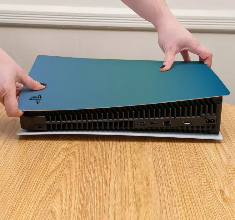 Samolepka aqua blue chameleon ps5 - Tenstickers