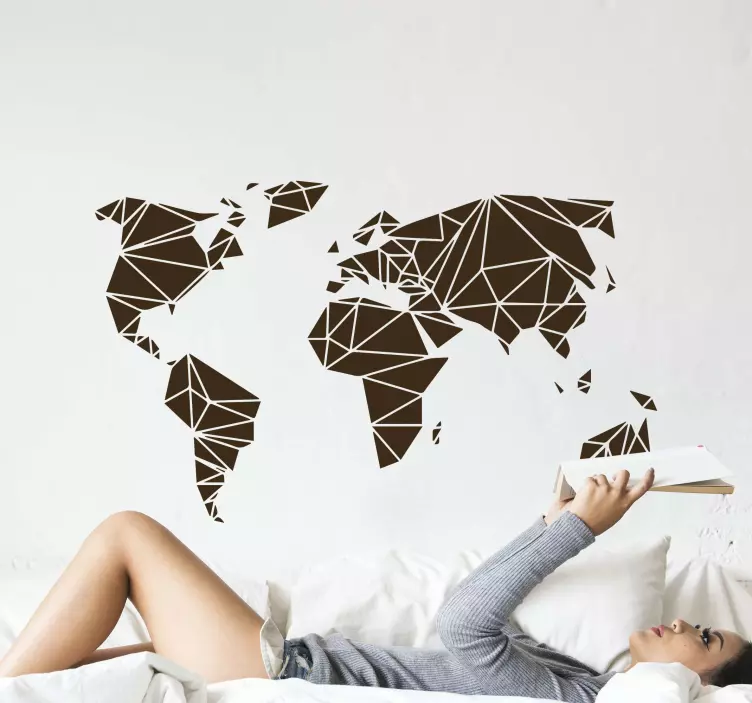 Samolepka na stenu s mapou sveta - Tenstickers
