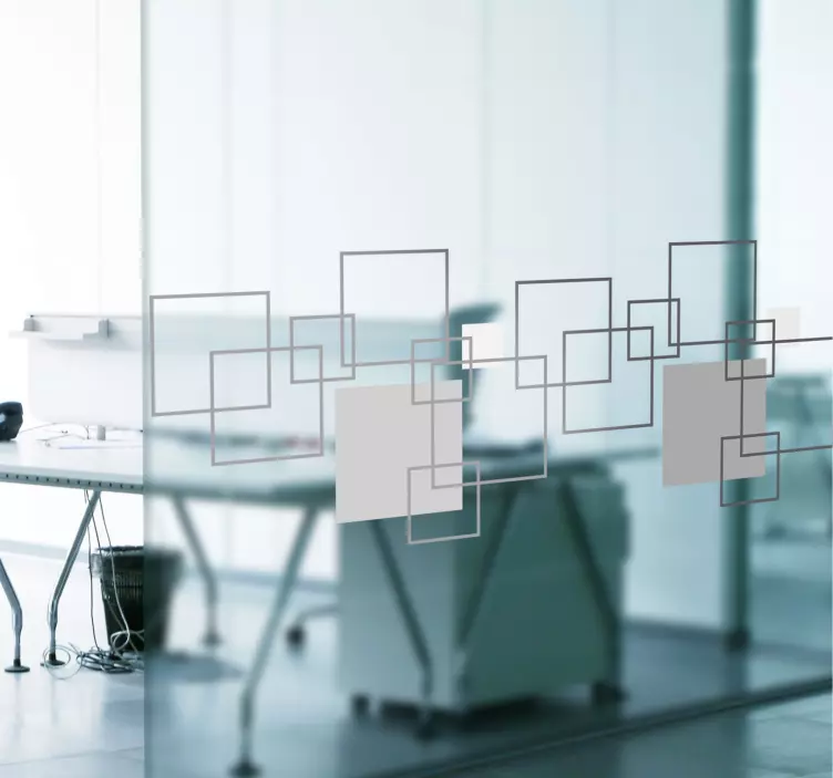 Matné geometrické obtlačky kancelárskych okien - Tenstickers