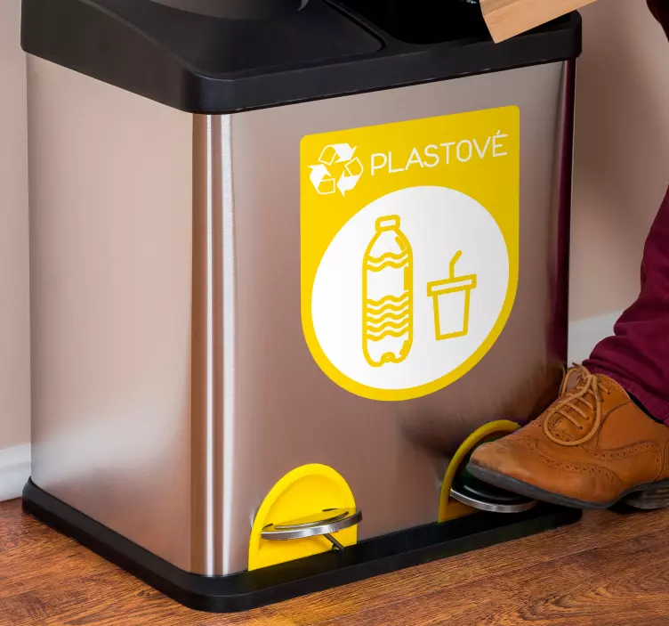 nálepky na odpadkové koše recyklácia plastov - Tenstickers