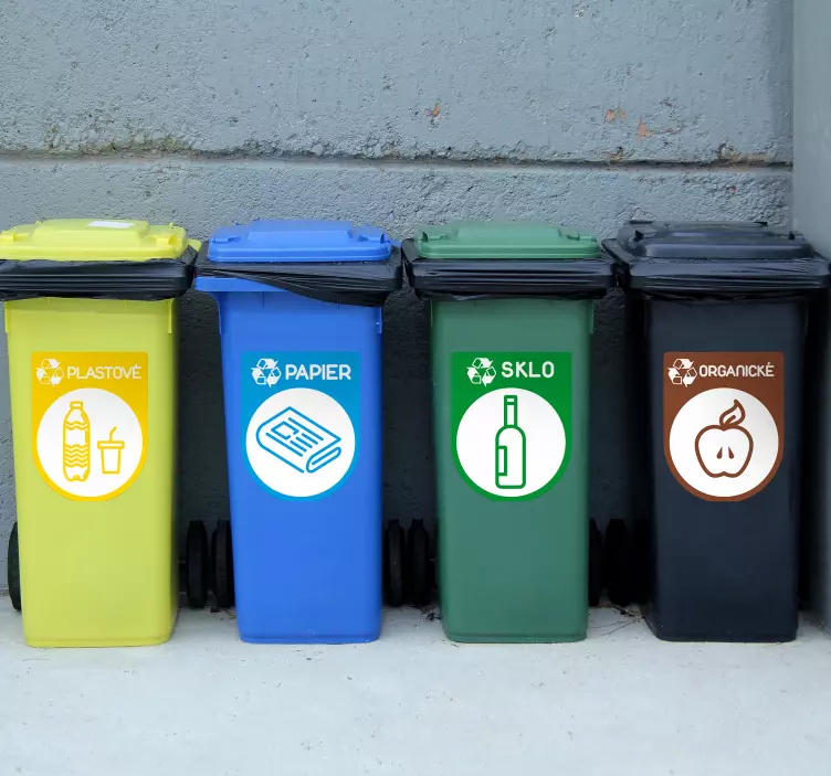 nálepky na odpadkové koše recyklačný obal - Tenstickers
