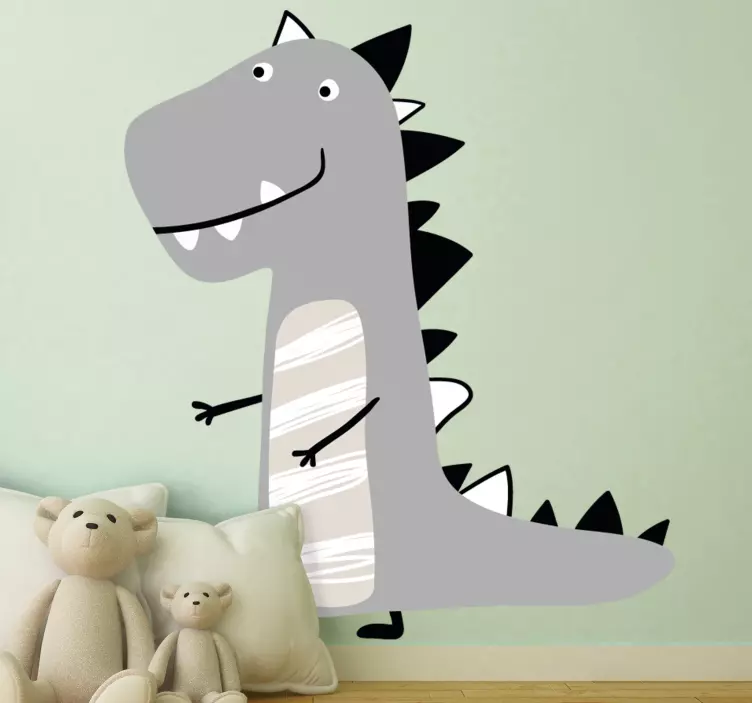 Samolepka na stenu nordic dinosaur grey dinosaur - Tenstickers