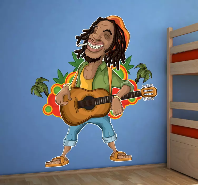 Samolepka na stenu rastafari bob marley - Tenstickers