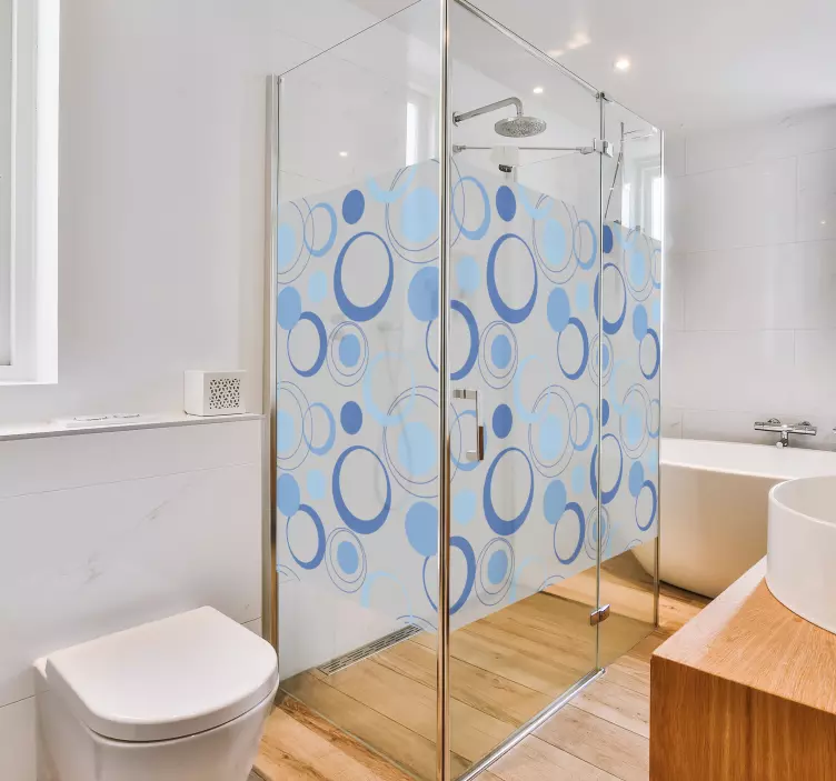 nálepky do sprchy minimálne modré bubliny - Tenstickers