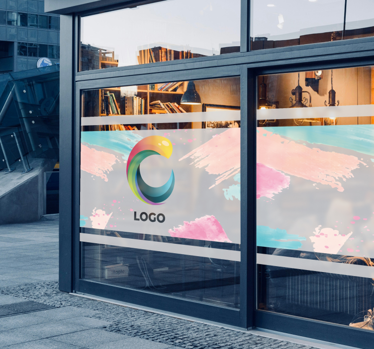 nálepky do výkladu logo vyrazené na priehľadnom - Tenstickers