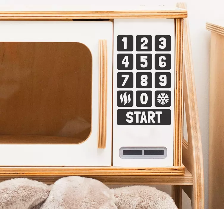 Nalepky na stenu s hračkami tlačidlá hračkárová mikrovlnná rúraTl - Tenstickers