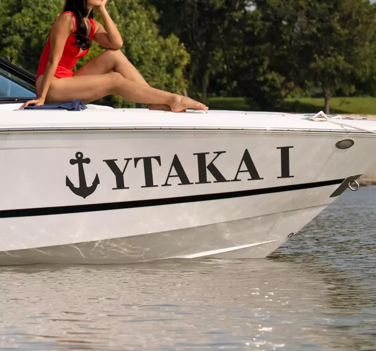 Nálepky na stenu more názov s kotvovým kreslenímNázov s kotvovým  - Tenstickers