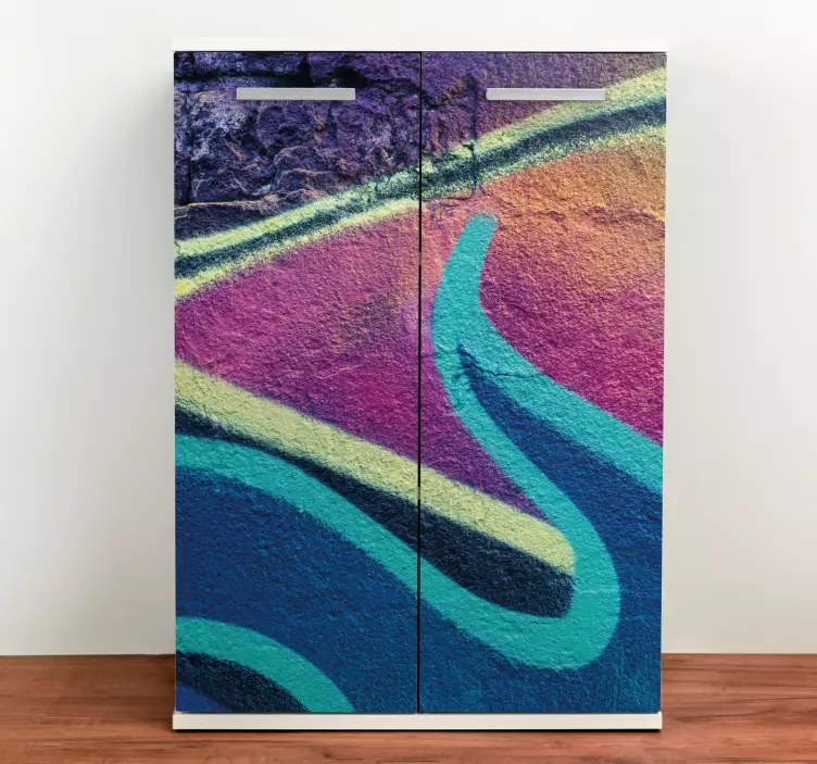 Nálepky na nábytok farebný vlnový dizajn - Tenstickers