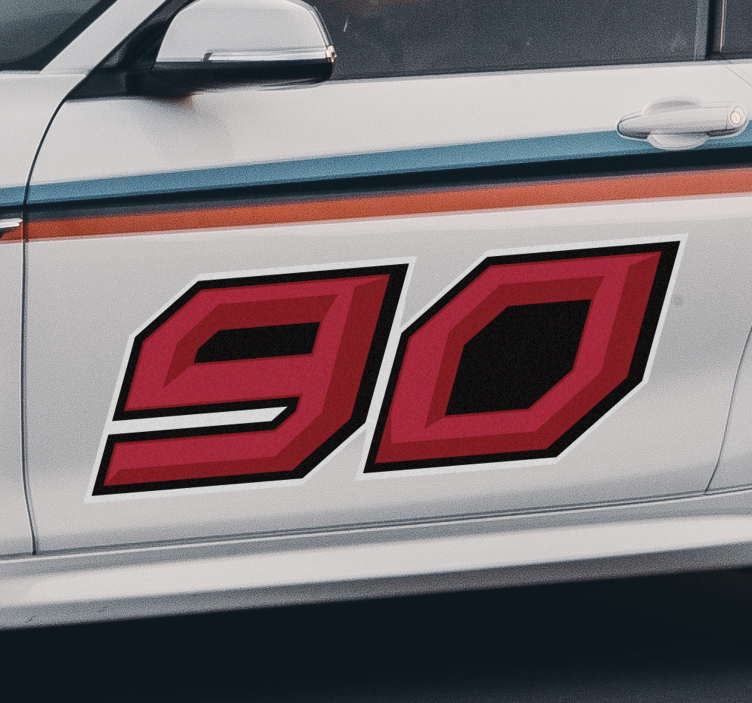 Prispôsobiteľné číslo pretekárskeho automobilu obtlačok - Tenstickers