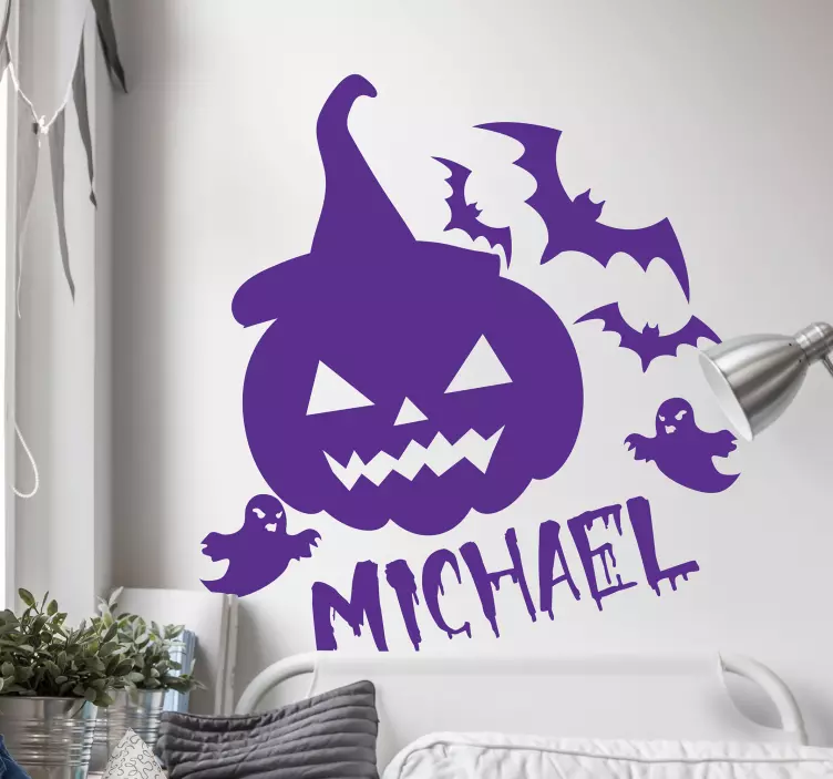 Personalizované duchovia netopiere halloween obtisky - Tenstickers