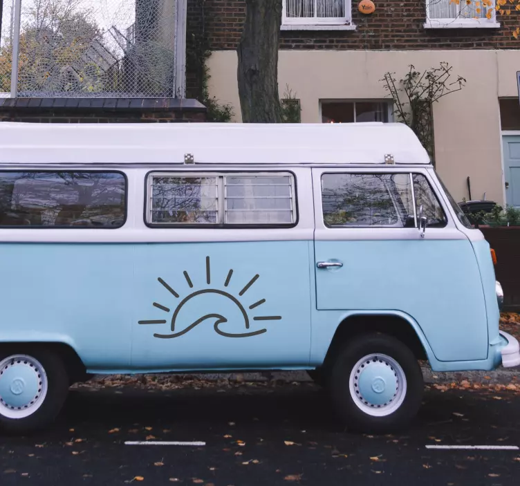 nalepka na karavan slnečná vlna - Tenstickers