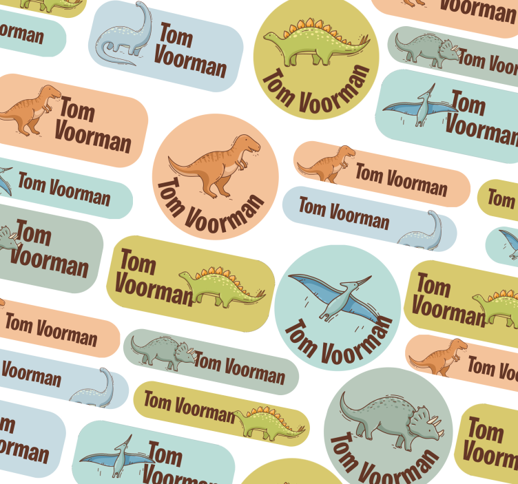 personalizovane nalepky návrhy dinosaurích škôl - Tenstickers