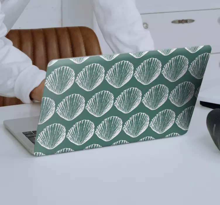 Nálepka na notebook s retro mušľami - Tenstickers