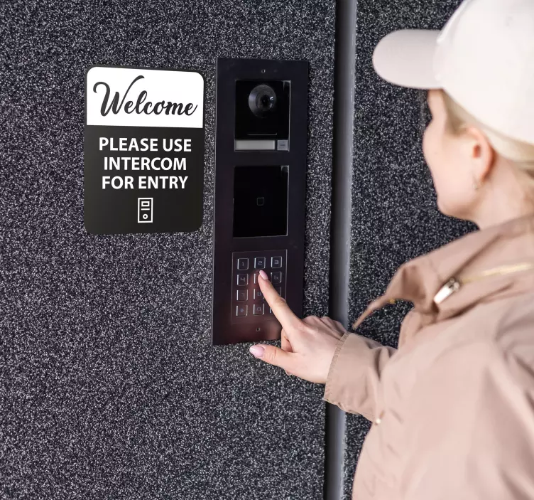 Nalepky na stenu značenie používať interkom - Tenstickers