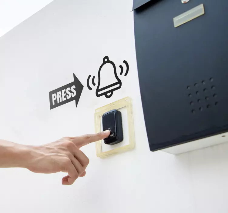 Nalepky na stenu značenie stlačte zvonček - Tenstickers