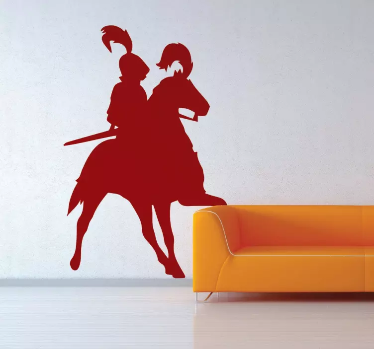 nálepky siluety stredoveký kavalier - Tenstickers