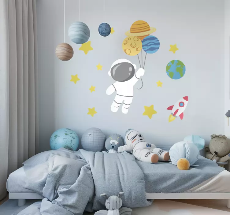 nalepky na stenu vesmir detský astronaut - Tenstickers