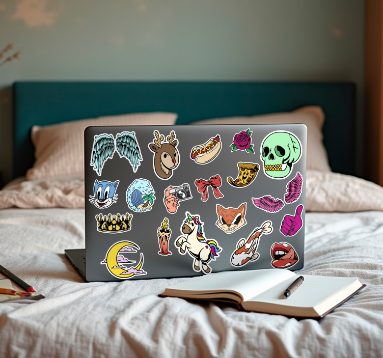 Nálepka na notebook sada náhodných vzorov - Tenstickers