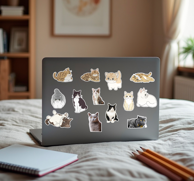 Nálepka na notebook sada nálepiek pre malé mačky - Tenstickers