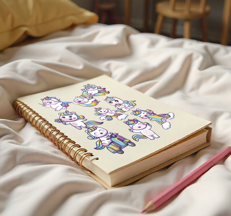 Vzdelávacia nálepka sada dizajnov jednorožca - Tenstickers