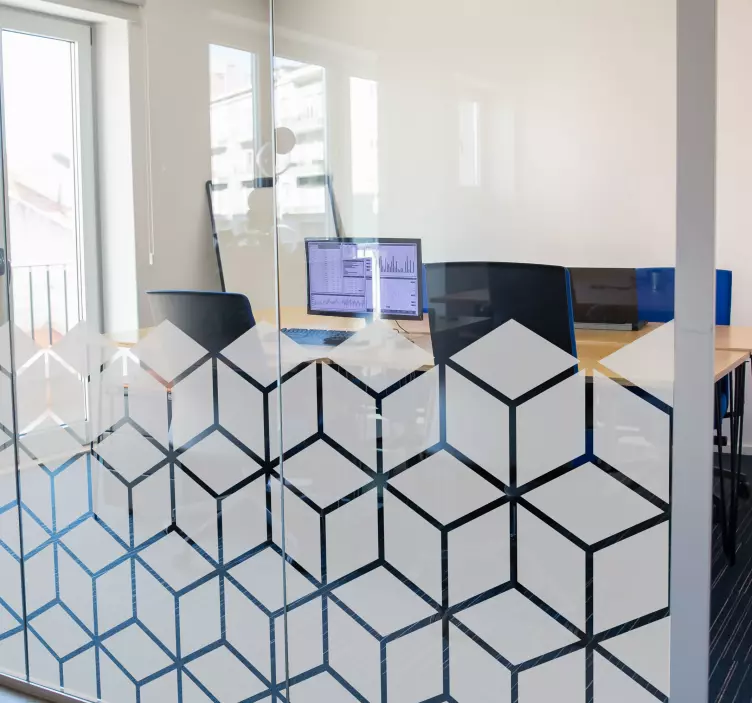 Nálepka na sklo geometrické kocky - Tenstickers