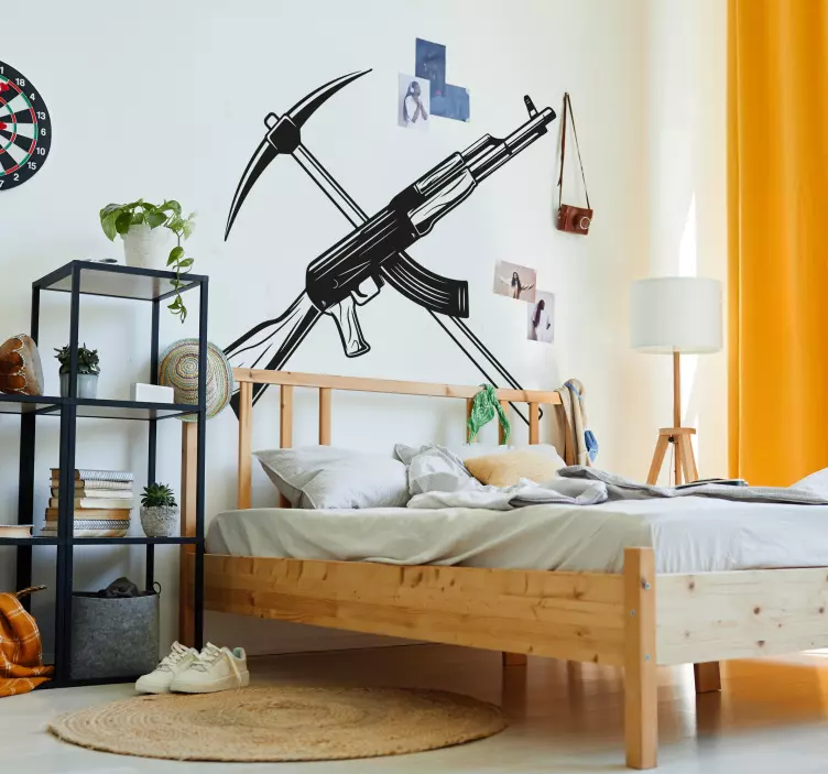 Herné nalepky na stenu kladivo a podzemná pištoľ - Tenstickers