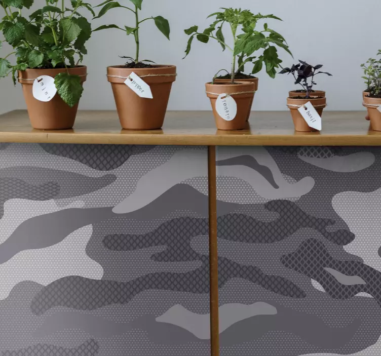 Sivá maskovacia vinylová potlač so samolepkou - Tenstickers