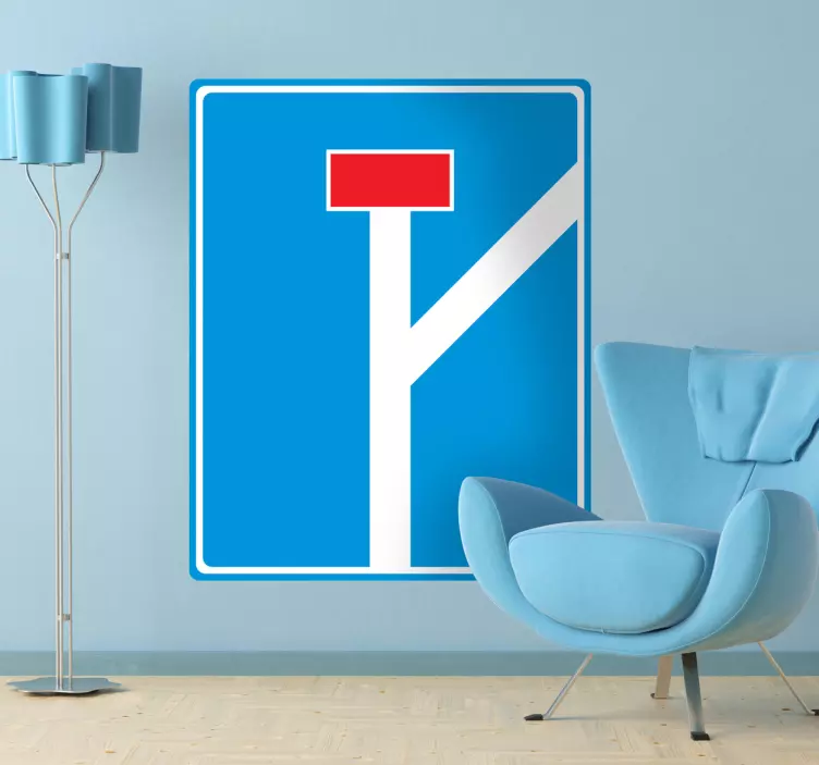Slepá ulička s nálepkou na odklon trasy - Tenstickers
