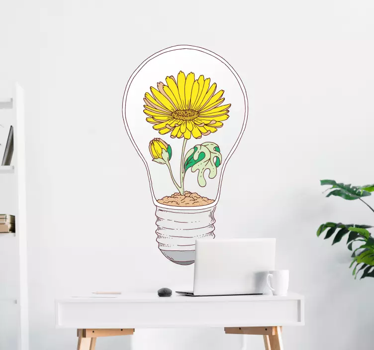 Slnečnica žiarovka abstraktné samolepka na stenu - Tenstickers