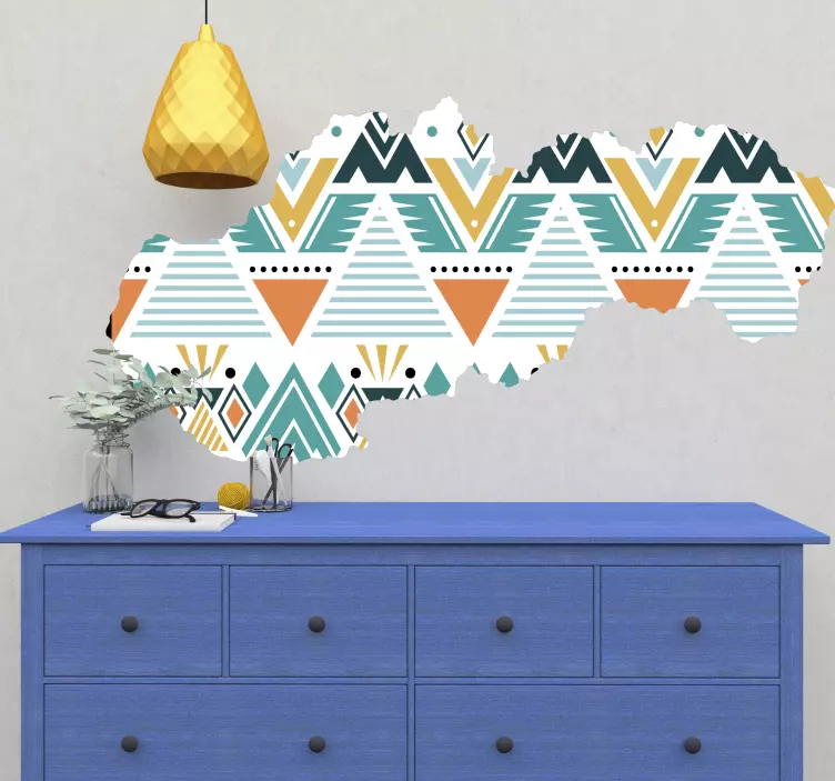 Nálepka slovenskej ľudovej mapy krajiny - Tenstickers