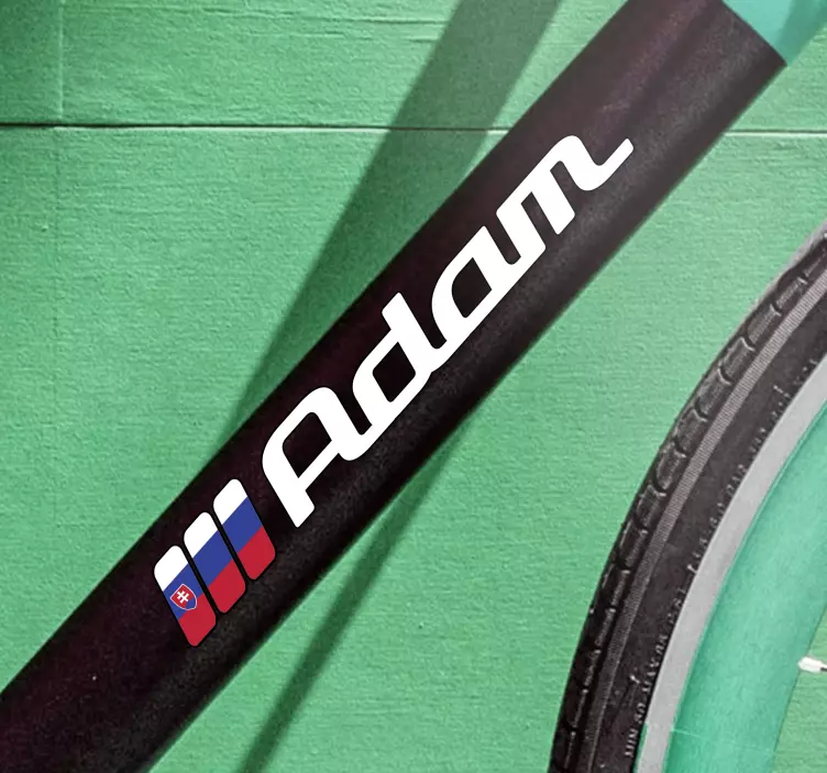 Slovenská vlajka a vlastný názov nálepka na bicykel - Tenstickers