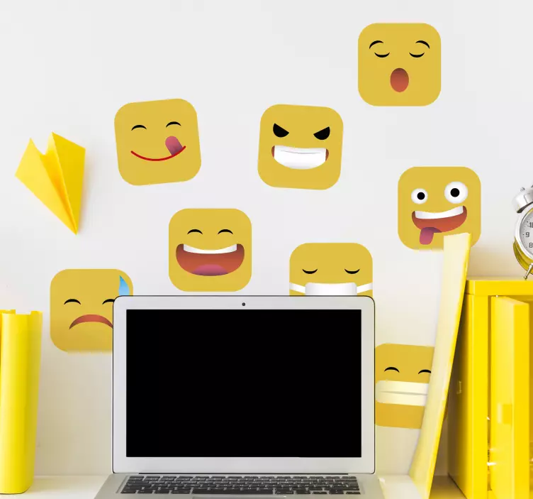 Samolepka na stenu emojis pre sociálne médiá - Tenstickers
