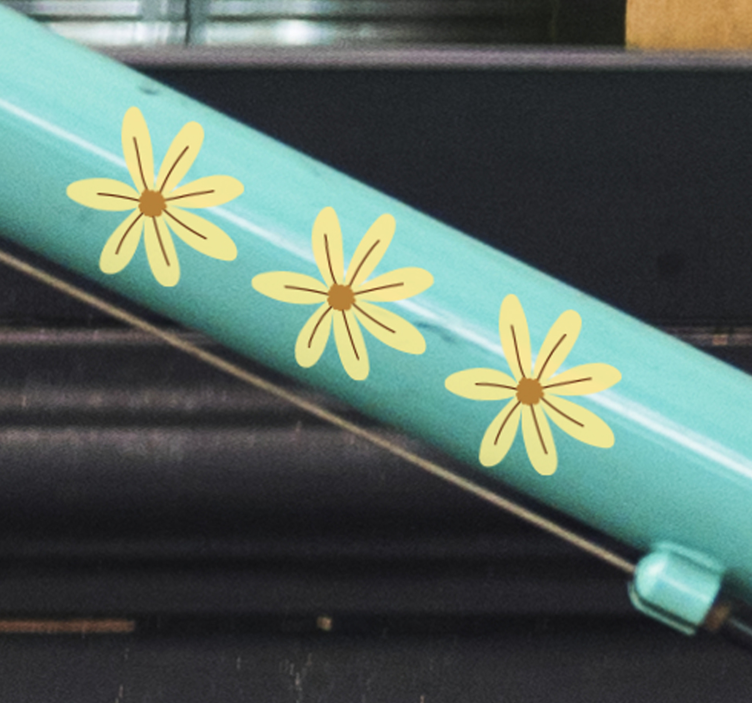 štítok na bicykli so špicatými kvetmi - Tenstickers